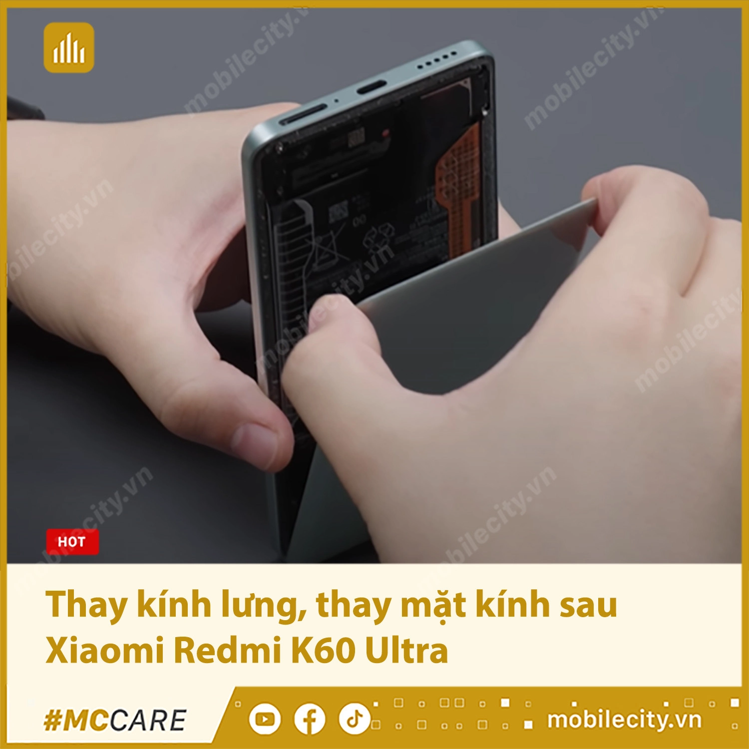 Thay kính lưng, thay mặt kính sau Xiaomi Redmi K60 Ultra