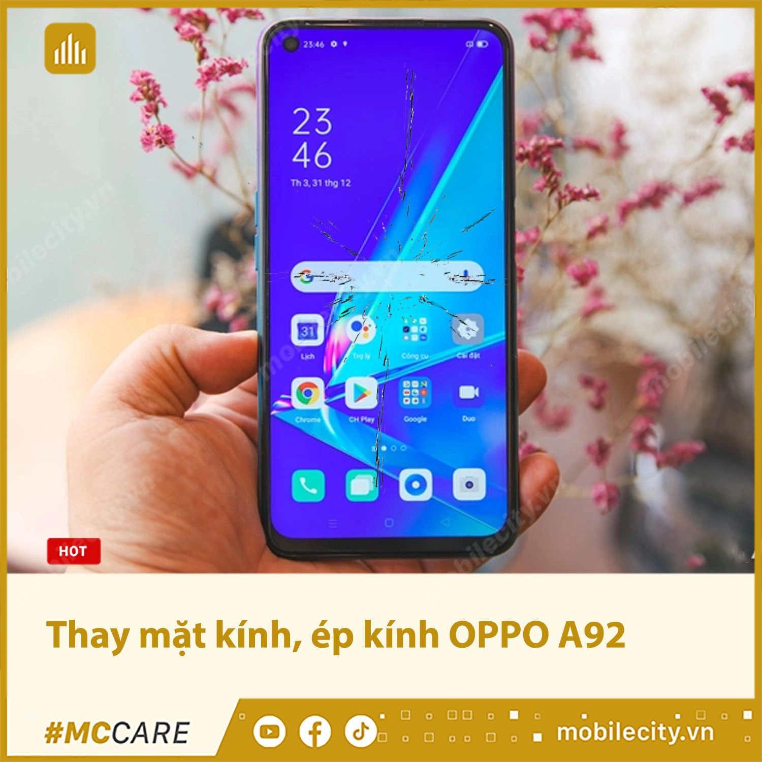 Thay mặt kính, ép kính OPPO A92