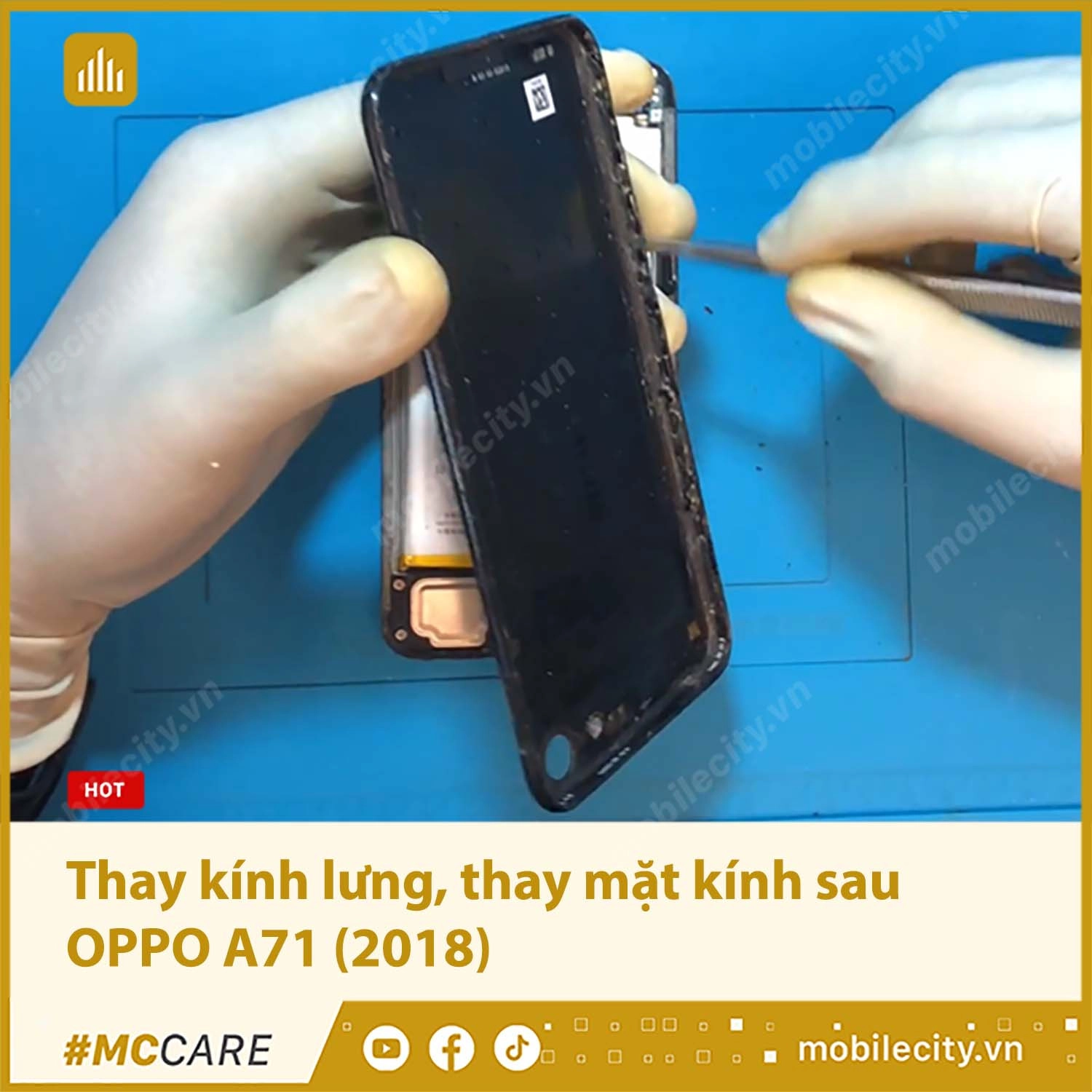 Thay kính lưng, thay mặt kính sau OPPO A71 (2018)