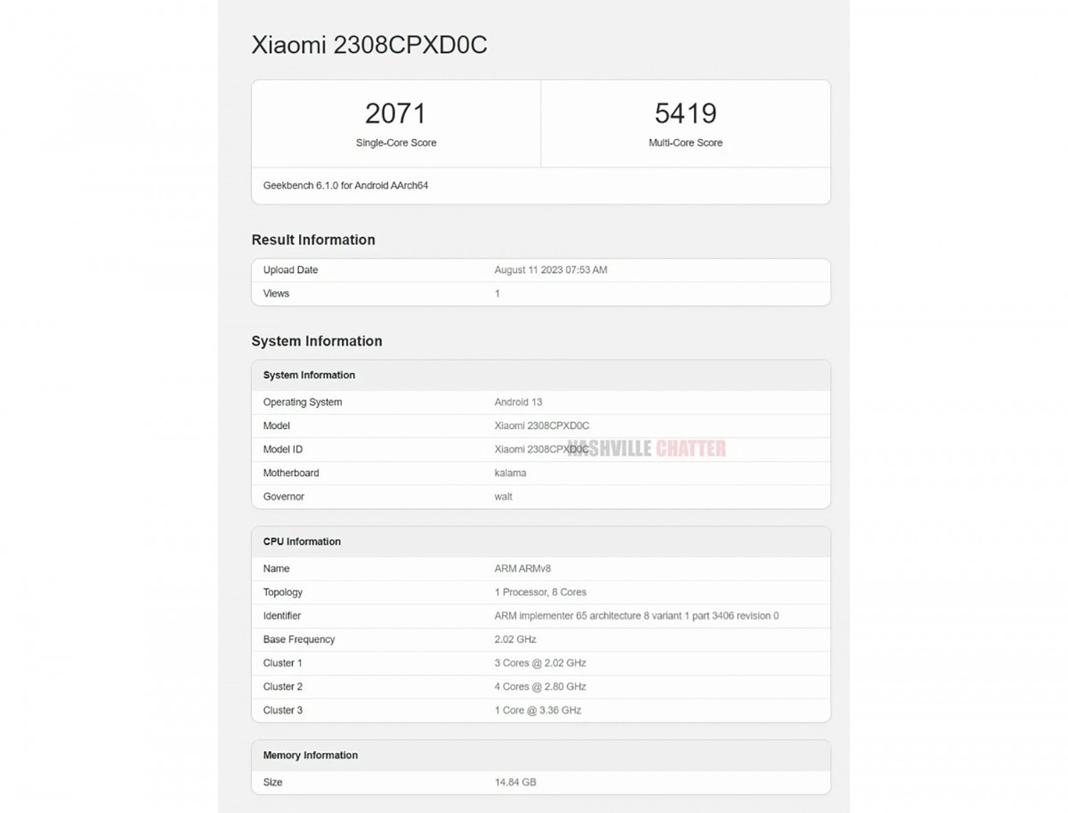 Xiaomi Mix Fold 3 chạy Snapdragon 8 Gen 2 OC rò rỉ điểm Geekbench