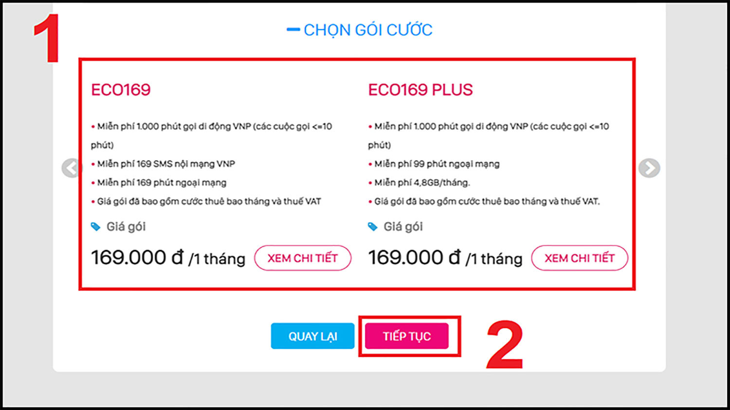 Chọn gói cước phù hợp theo nhu cầu