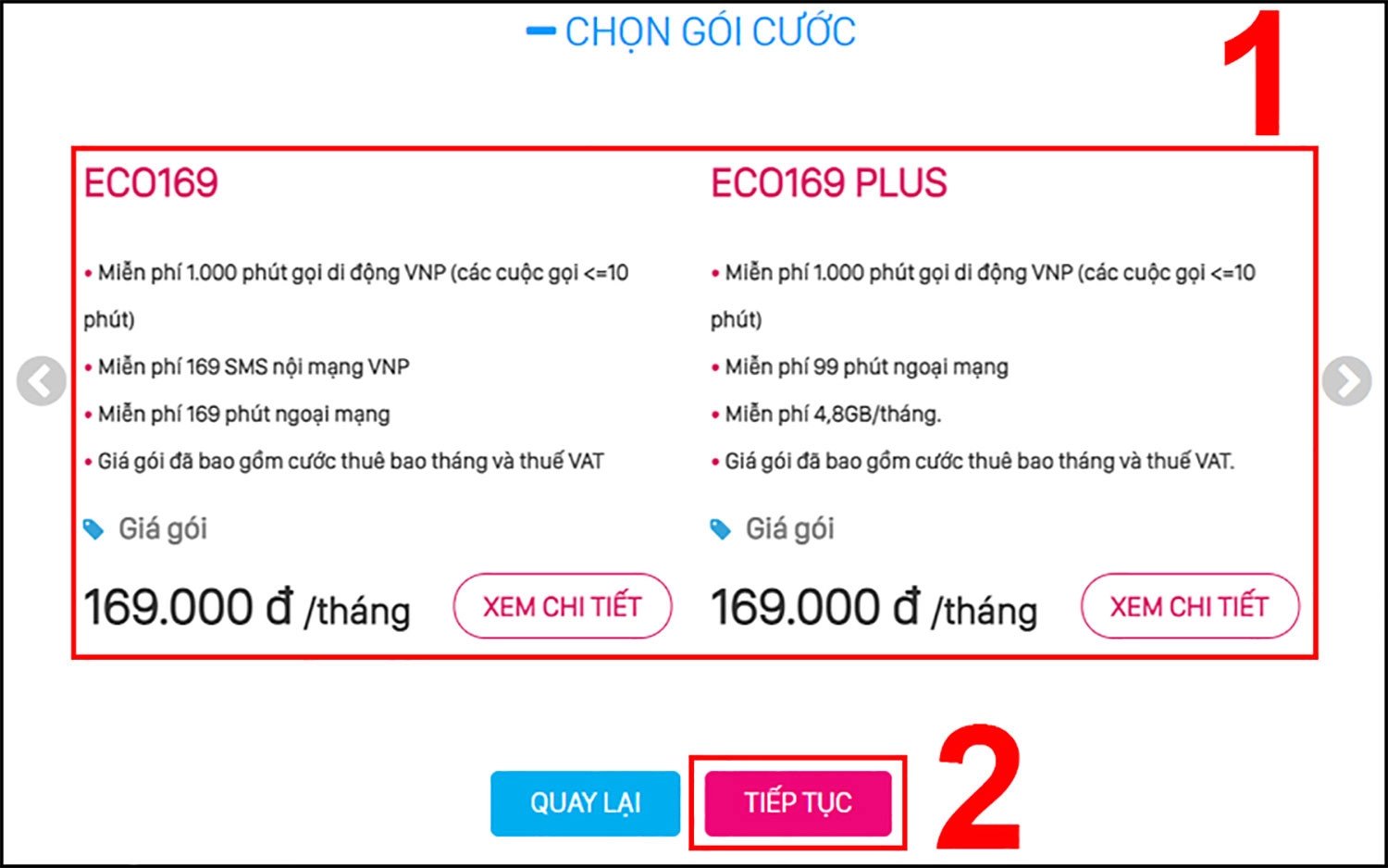 VinaPhone sẽ cung cấp rất nhiều gói cước ưu đãi cho bạn, bạn chọn gói cước phù hợp nhé