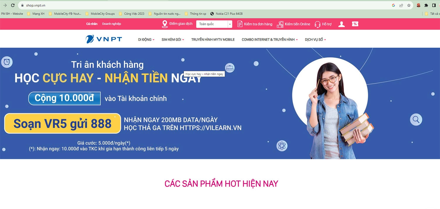 Bạn có thể mua SIM đầu số 084 trên trang web VNPT