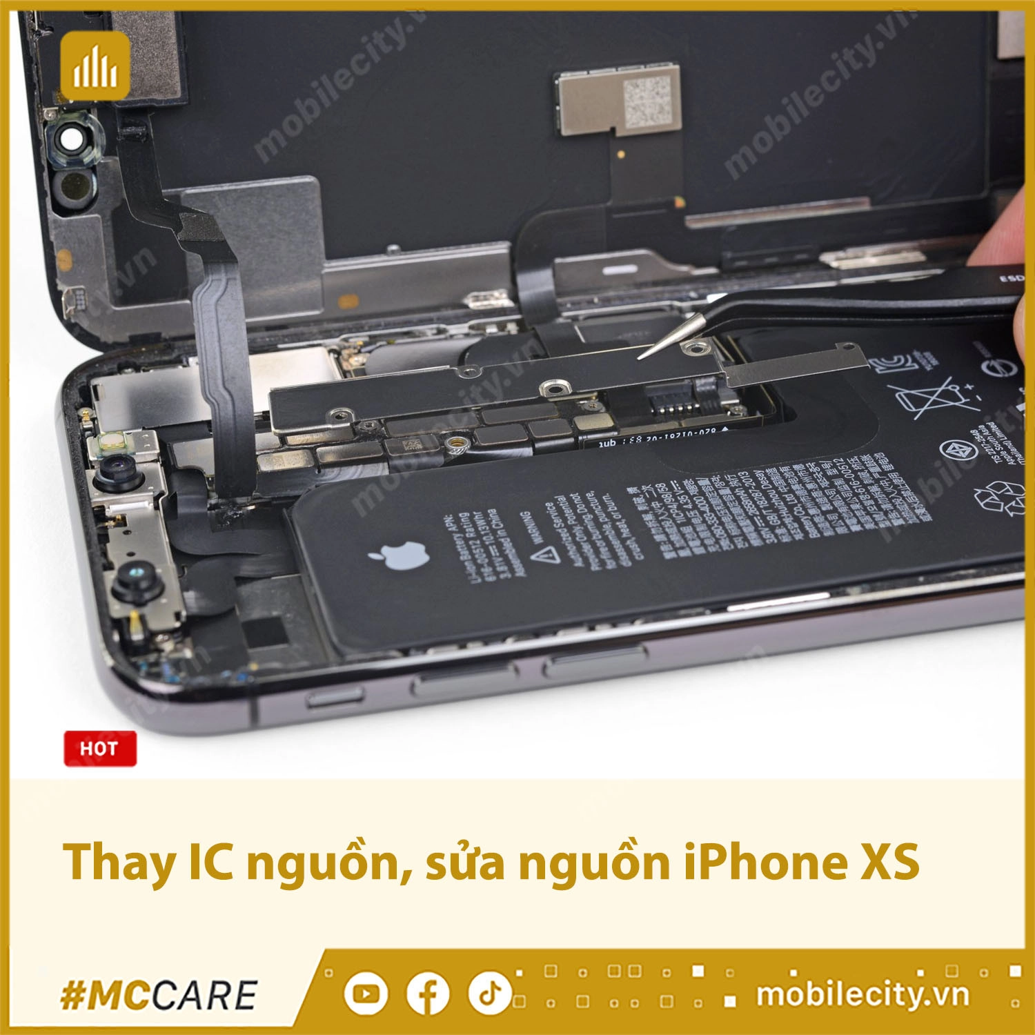 Thay IC nguồn, sửa nguồn iPhone Xs