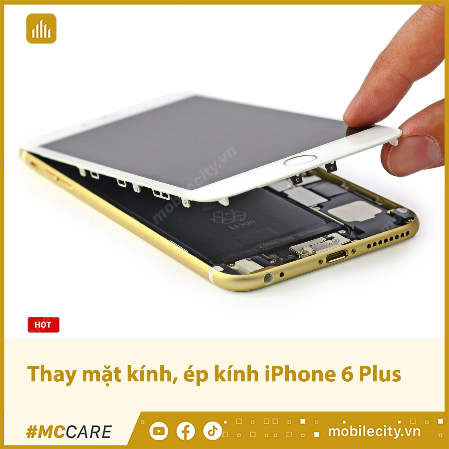 Thay mặt kính, ép kính iPhone 6 Plus