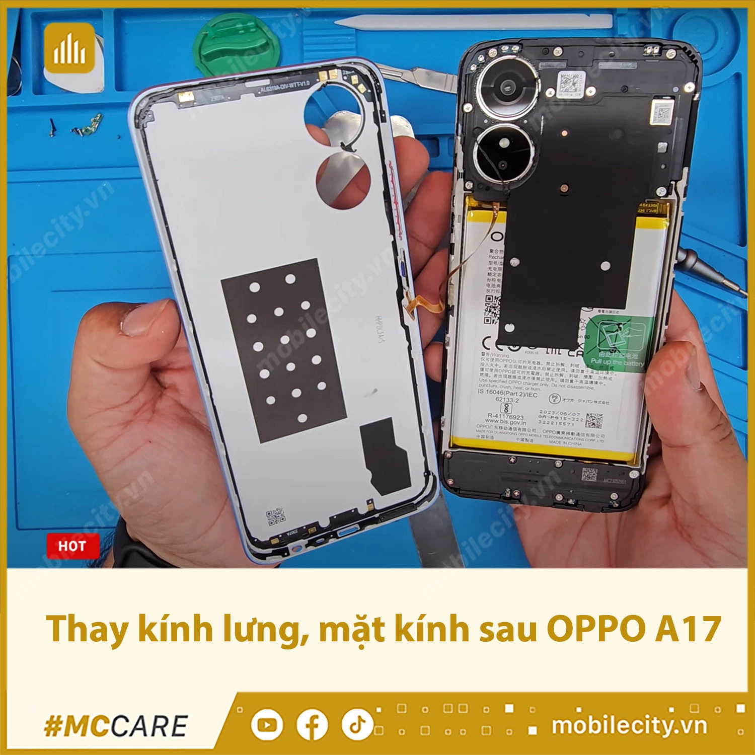 Thay kính lưng, thay mặt kính sau OPPO A17