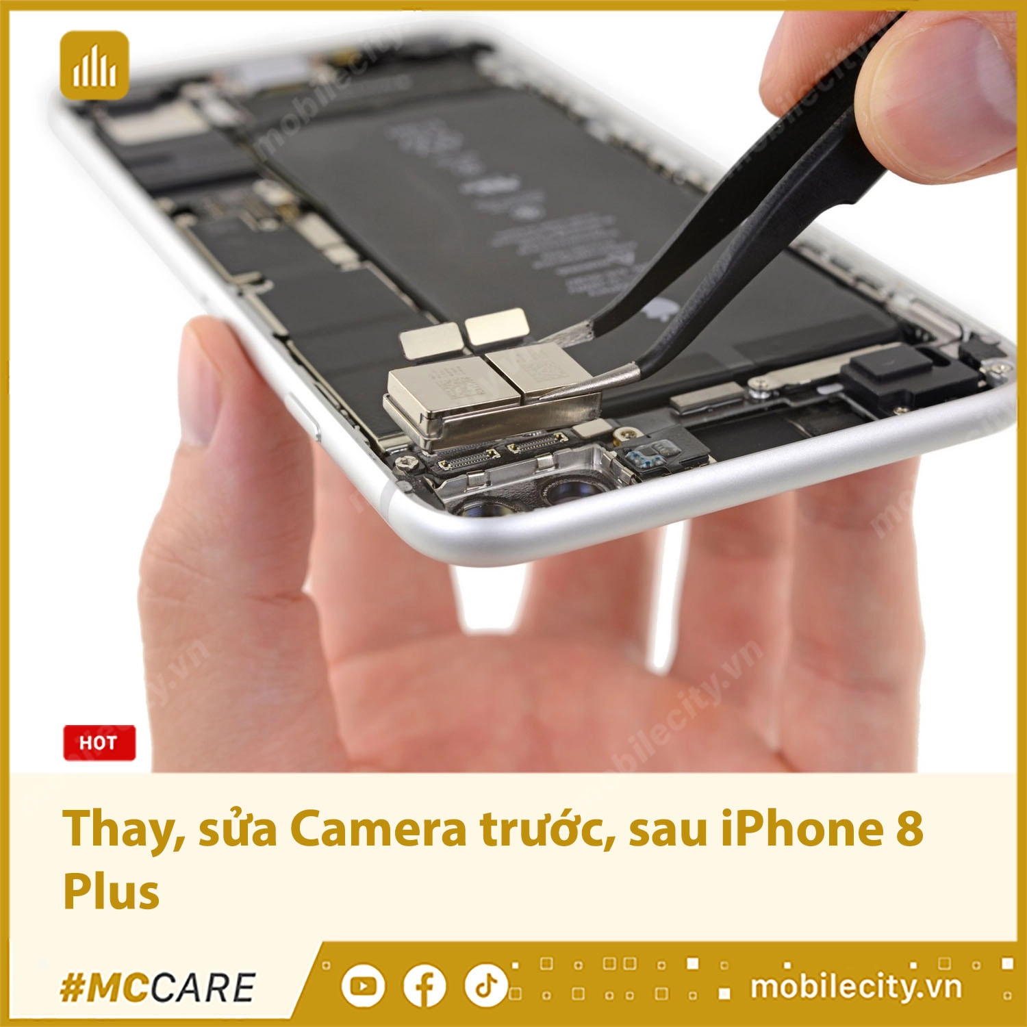 Thay Camera iPhone 8 Plus Chính hãng, giá rẻ tại Hà Nội, Đà Nẵng, Tp.HCM