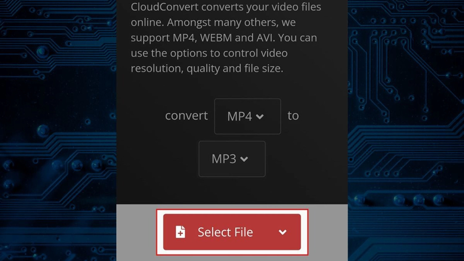 cach-chuyen-video-tiktok-sang-mp3-cloudconvert-chon-select-file