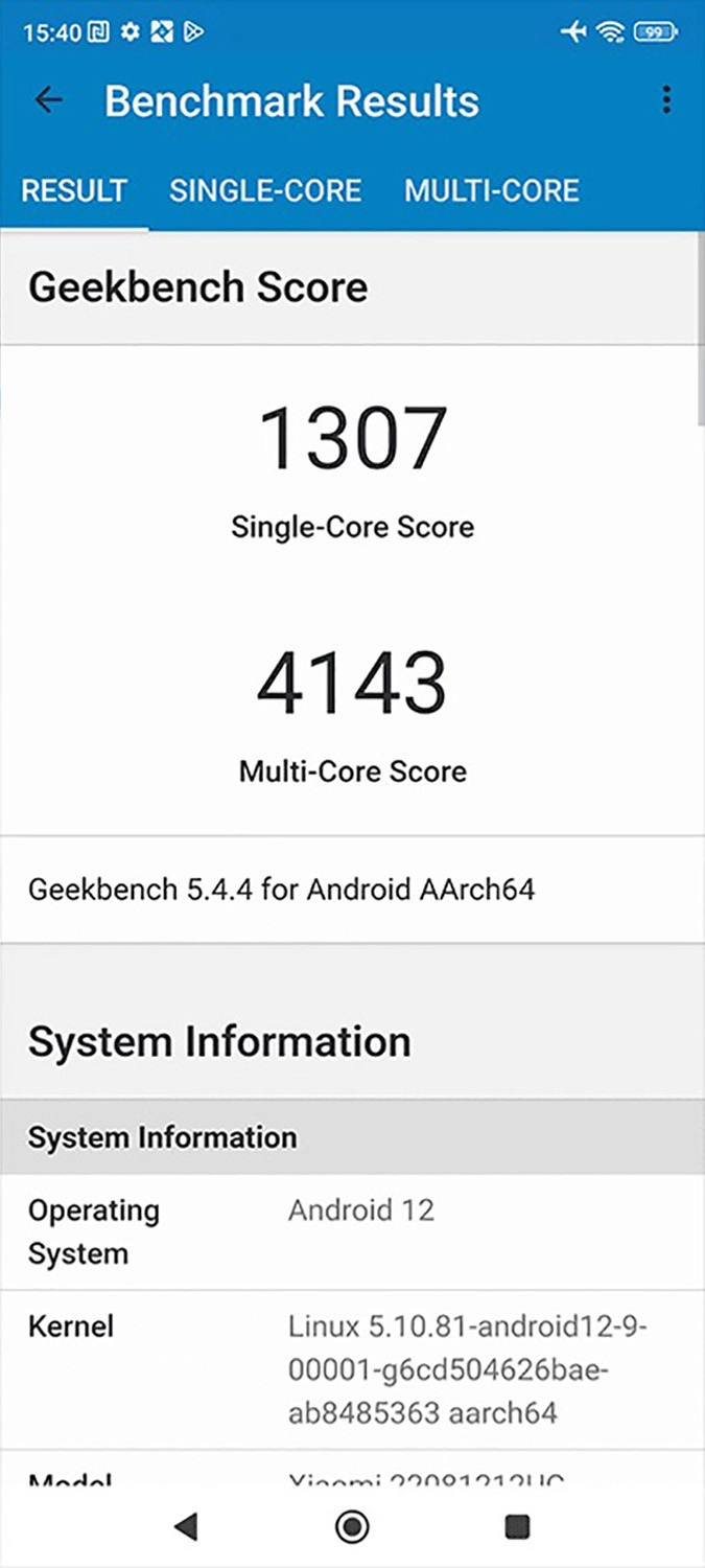 Điểm GeekBench của chip Dimensity 8200 Ultra