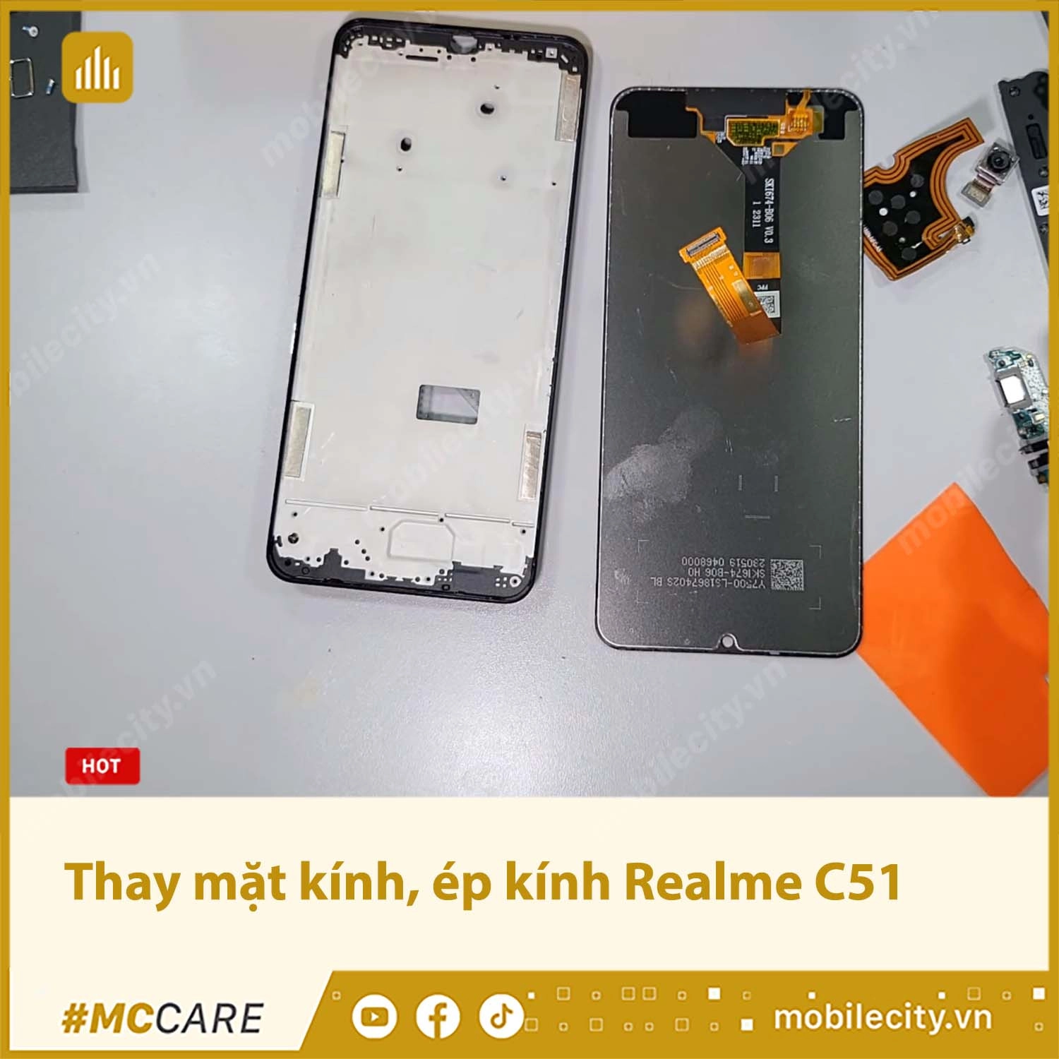 Thay mặt kính, ép kính Realme C51