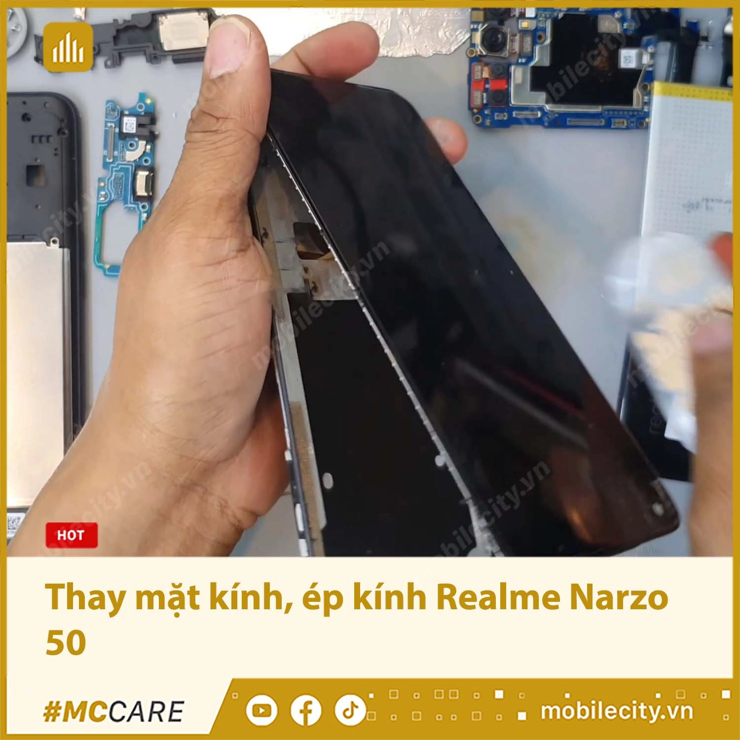 Thay mặt kính, ép kính Realme Narzo 50