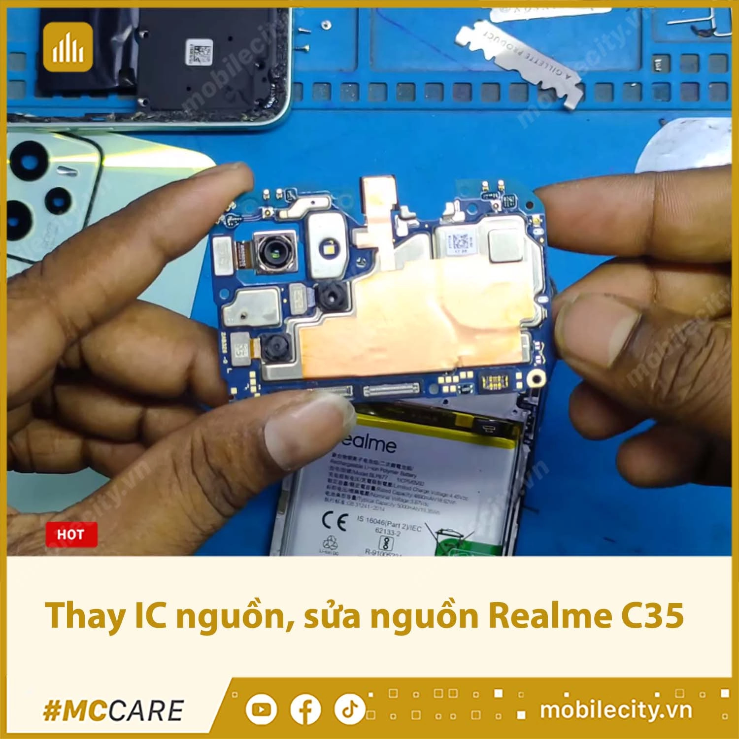 Thay IC nguồn, sửa nguồn Realme C35