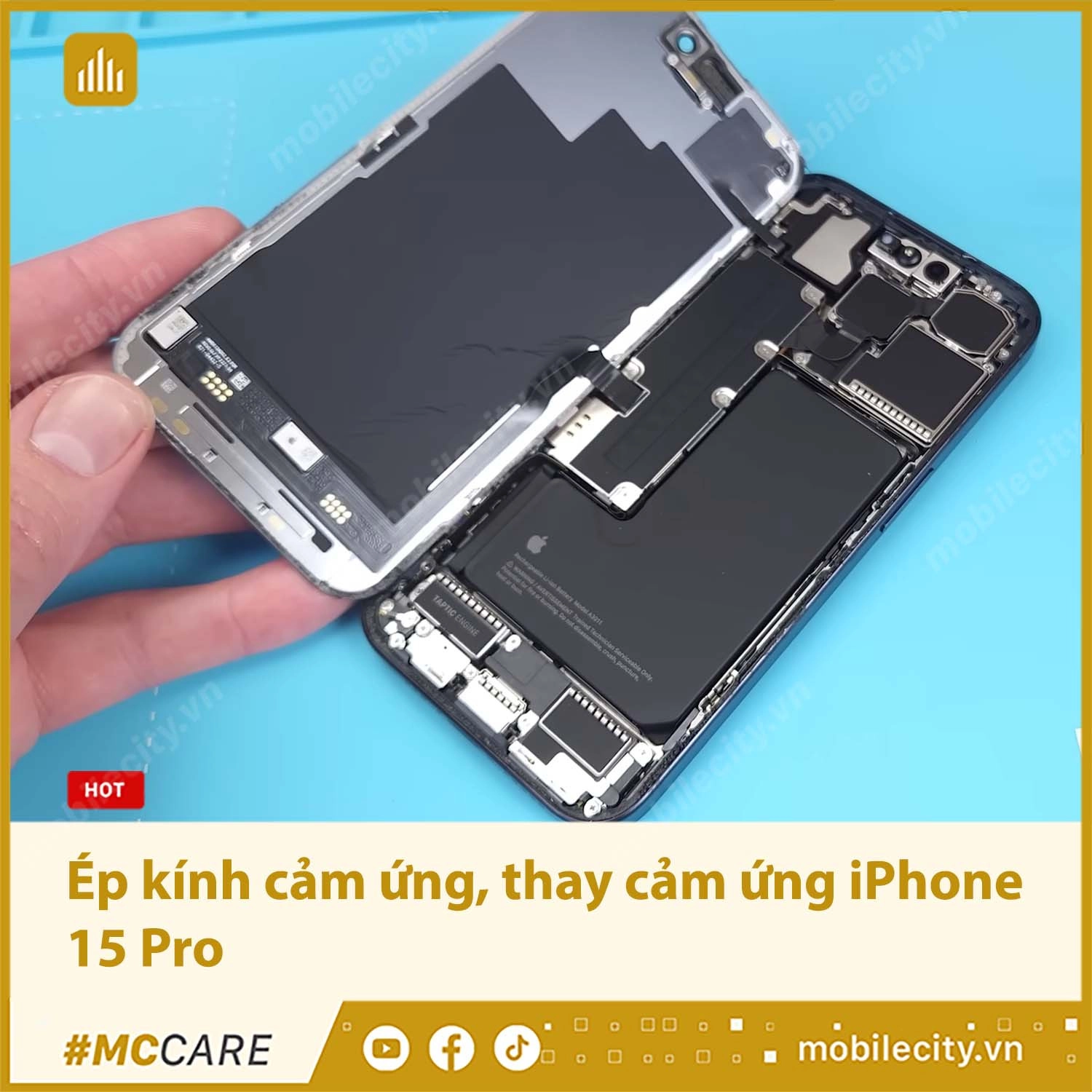 Ép kính cảm ứng, thay cảm ứng iPhone 15 Pro