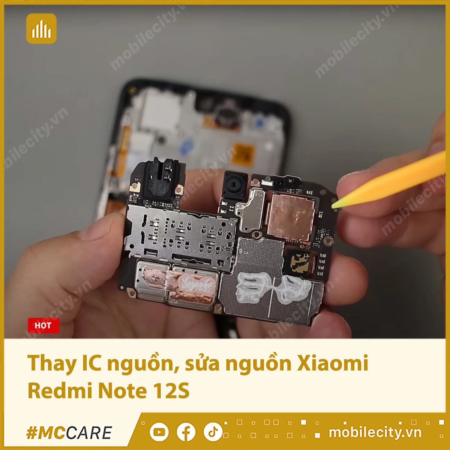 Thay IC nguồn, sửa nguồn Xiaomi Redmi Note 12S