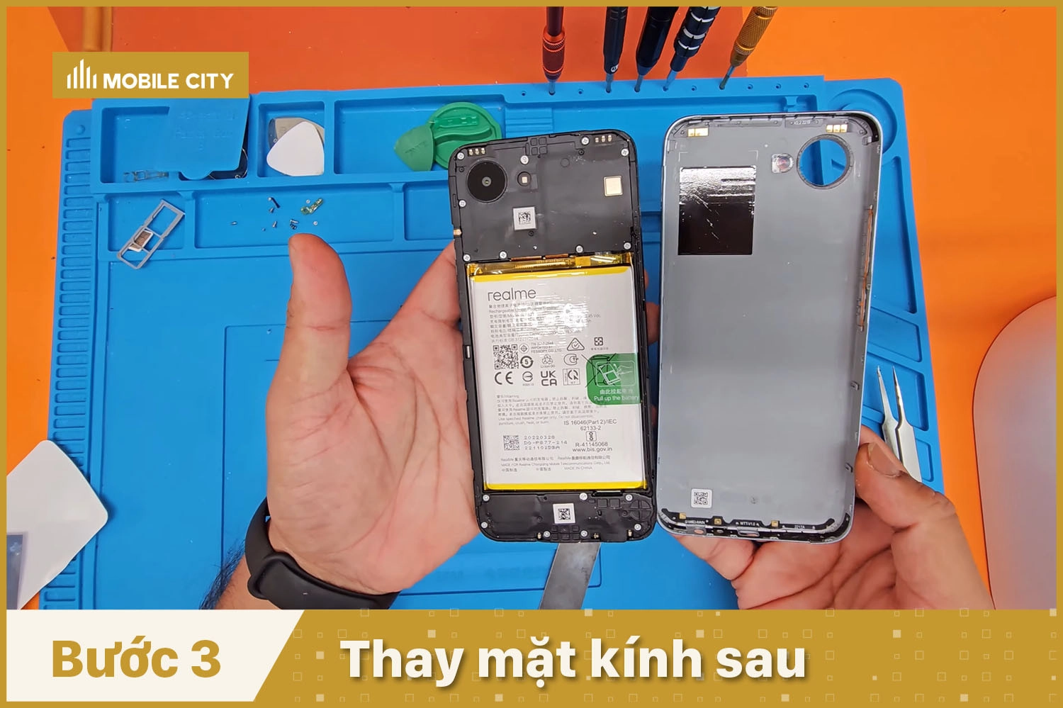 Thay kính lưng, thay mặt kính sau cho Realme C30