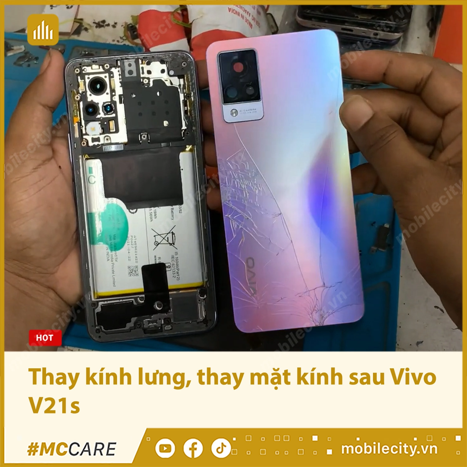 Thay kính lưng, thay mặt kính sau Vivo V21s