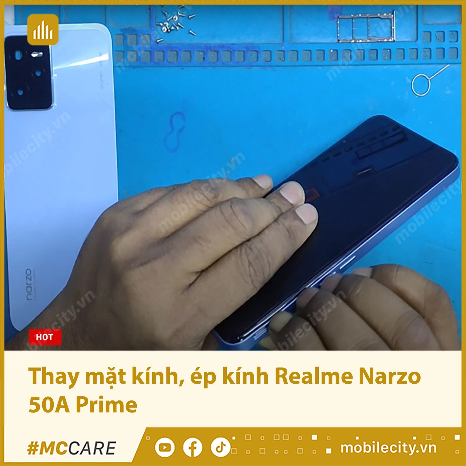 Thay mặt kính, ép kính Realme Narzo 50A Prime