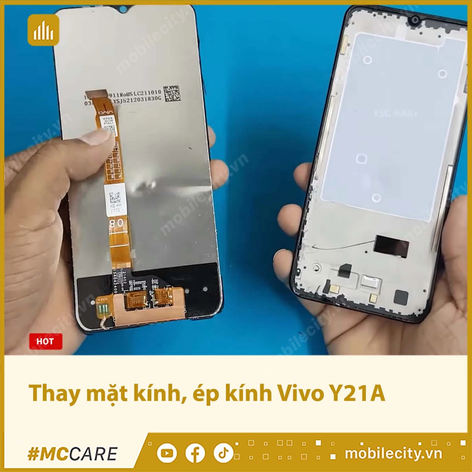 Thay mặt kính, ép kính Vivo Y21A