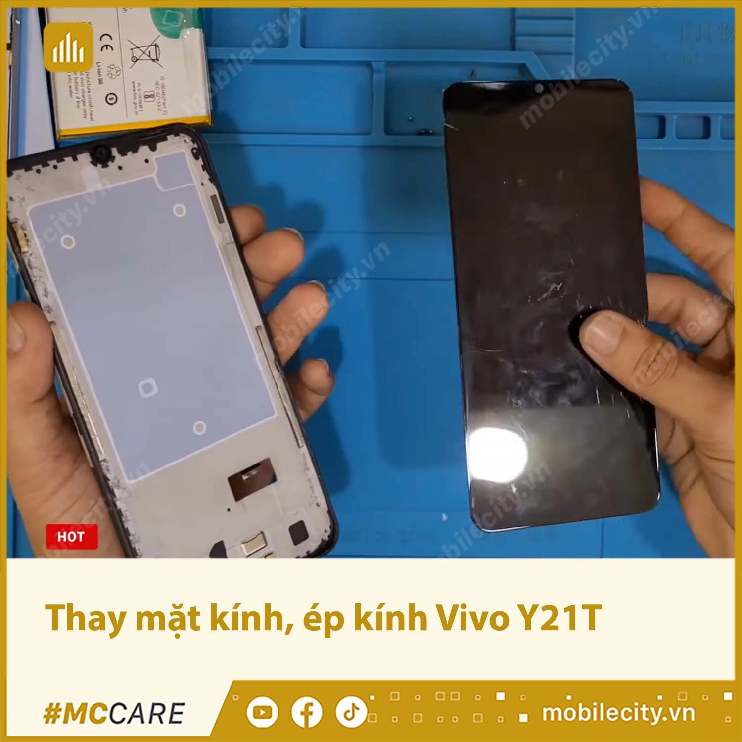 Thay mặt kính, ép kính Vivo Y21T