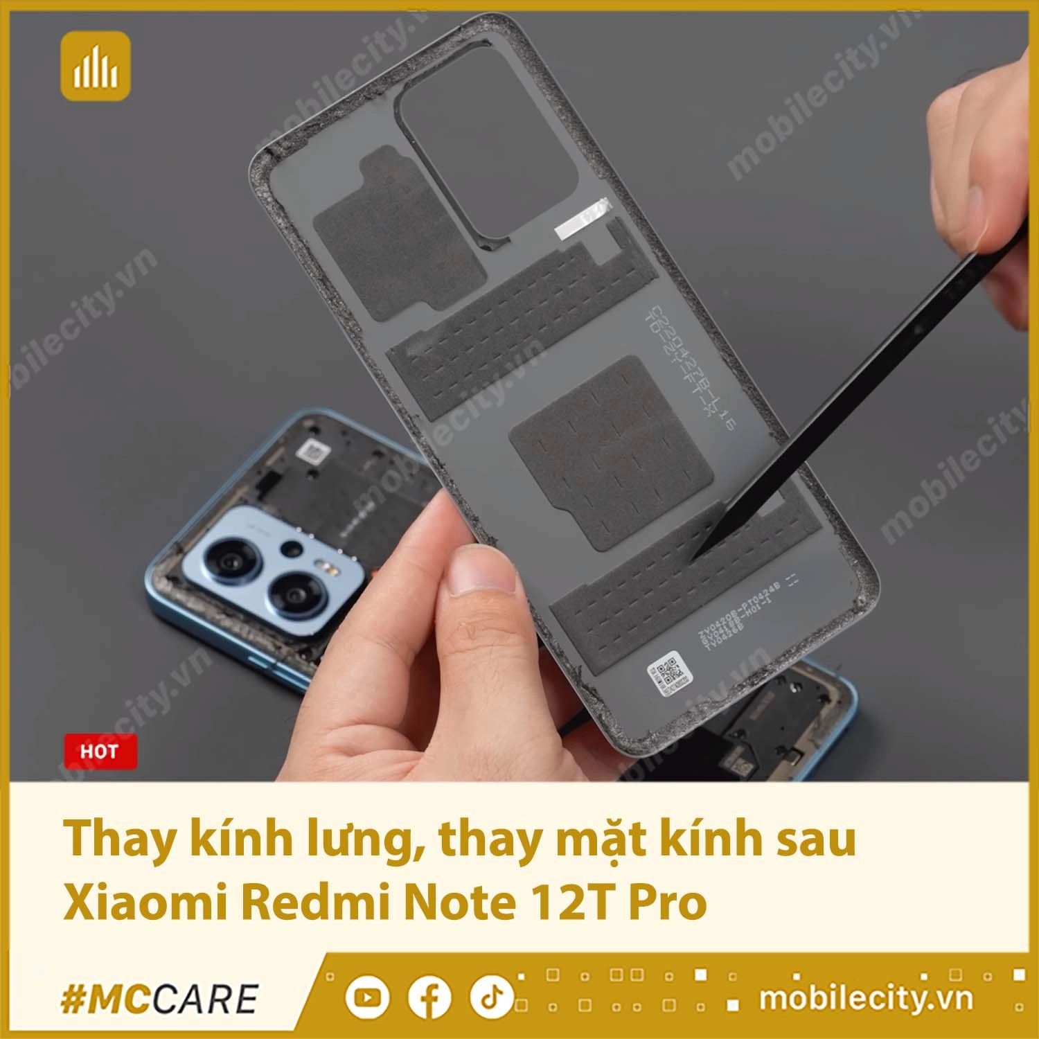 Bảng giá thay mặt kính sau Xiaomi Redmi Note 12T Pro Chính hãng