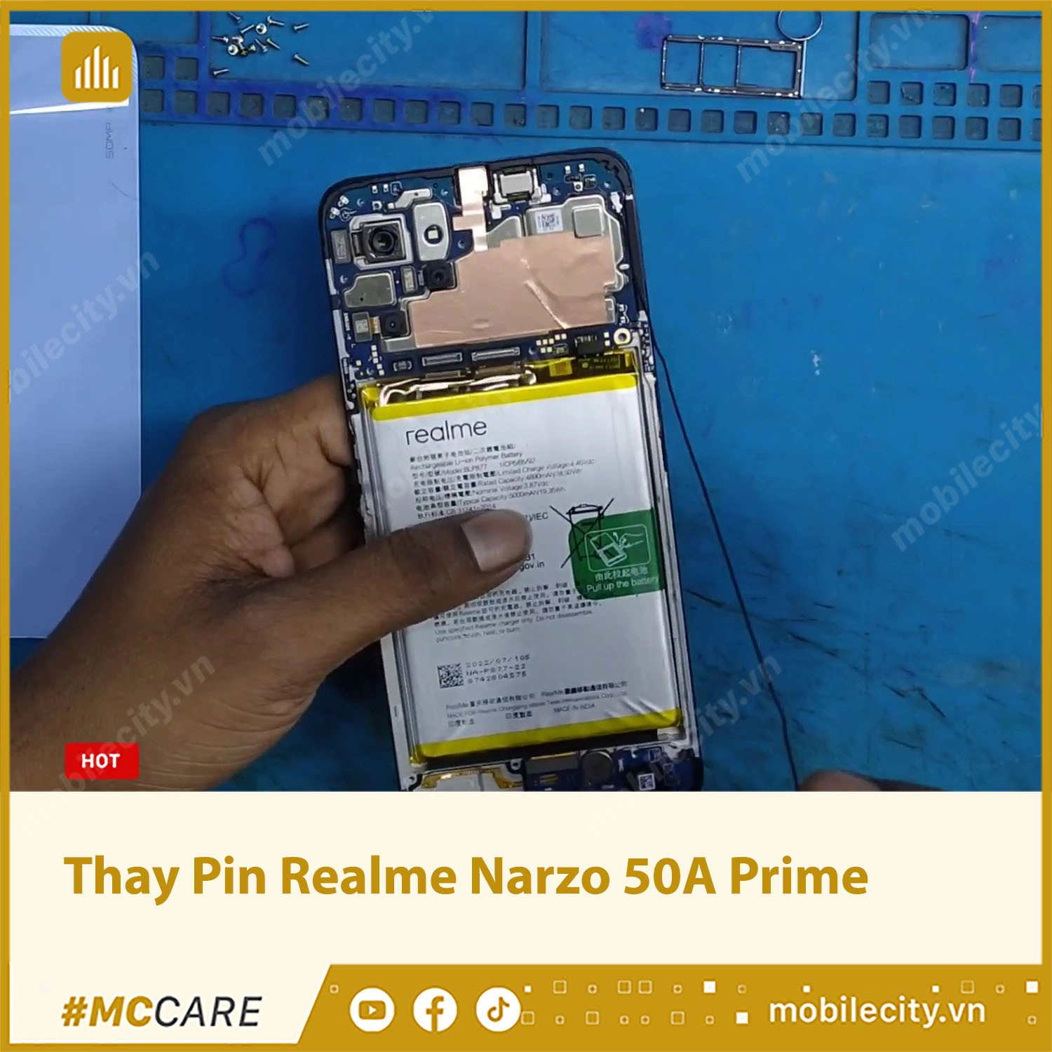 Thay Pin Realme Narzo 50A Prime