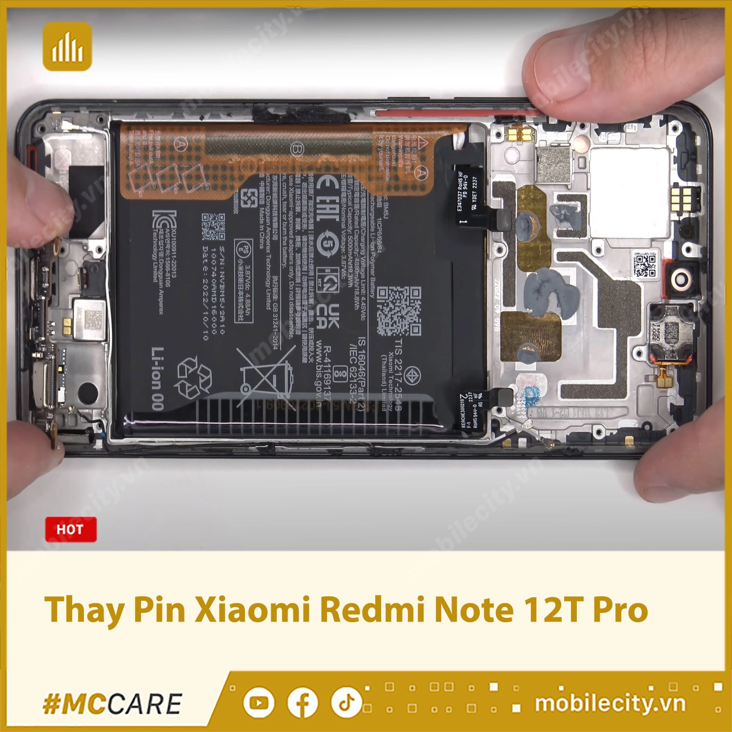 Thay Pin Xiaomi Redmi Note 12T Pro