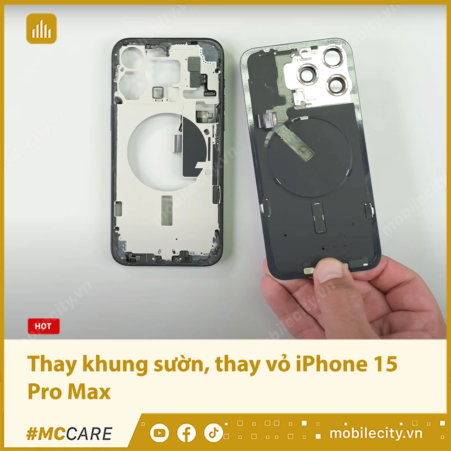 Thay khung sườn, thay vỏ iPhone 15 Pro Max