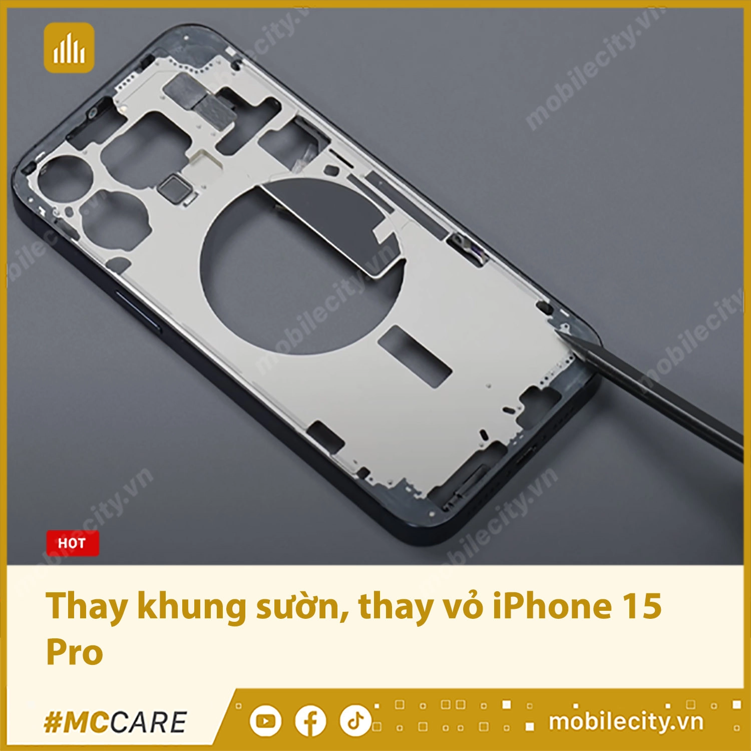 Thay khung sườn, thay vỏ iPhone 15 Pro