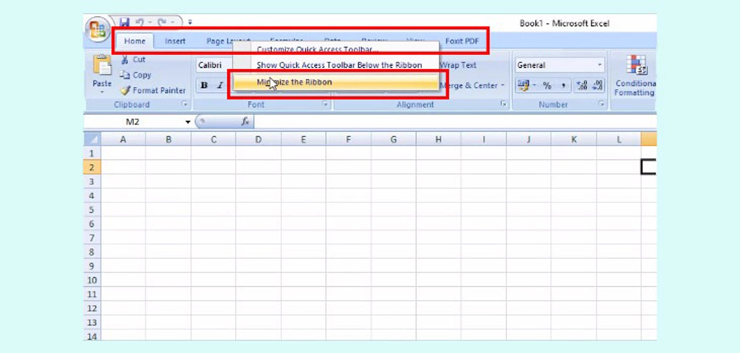 cach-hien-thanh-cong-cu-trong-excel-chon-minimize-the-ribbon