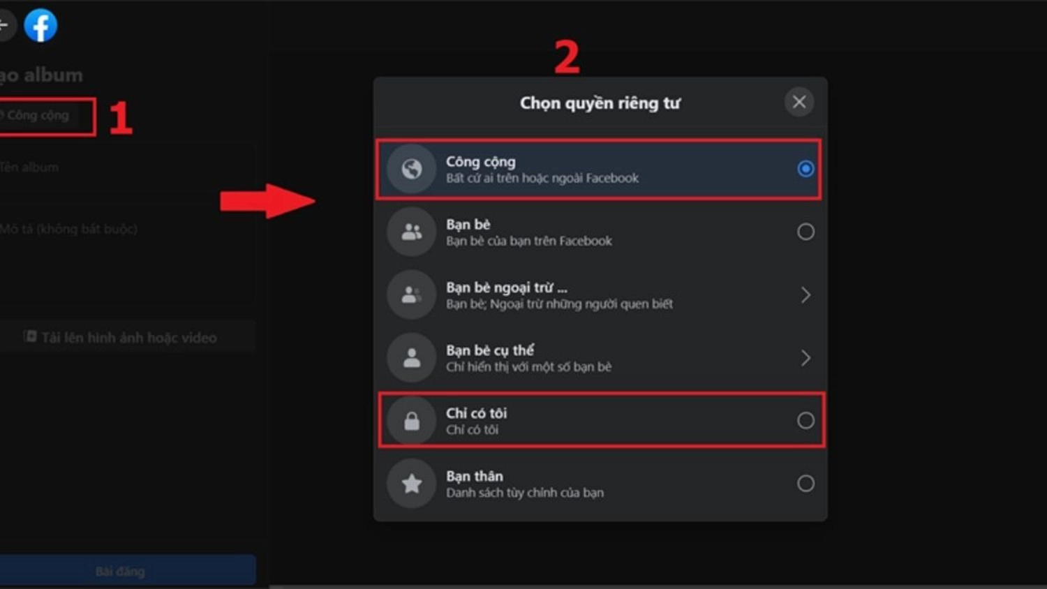cach-tao-album-anh-tren-facebook-chon-quyen-rieng-tu