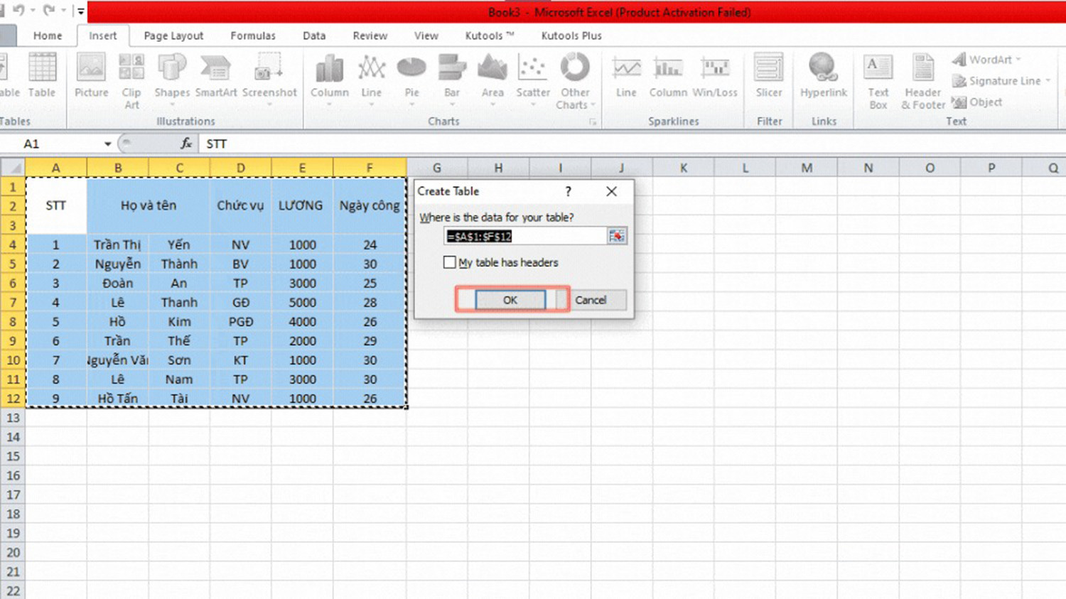 cach-tao-bang-trong-excel-chon-nut-ok