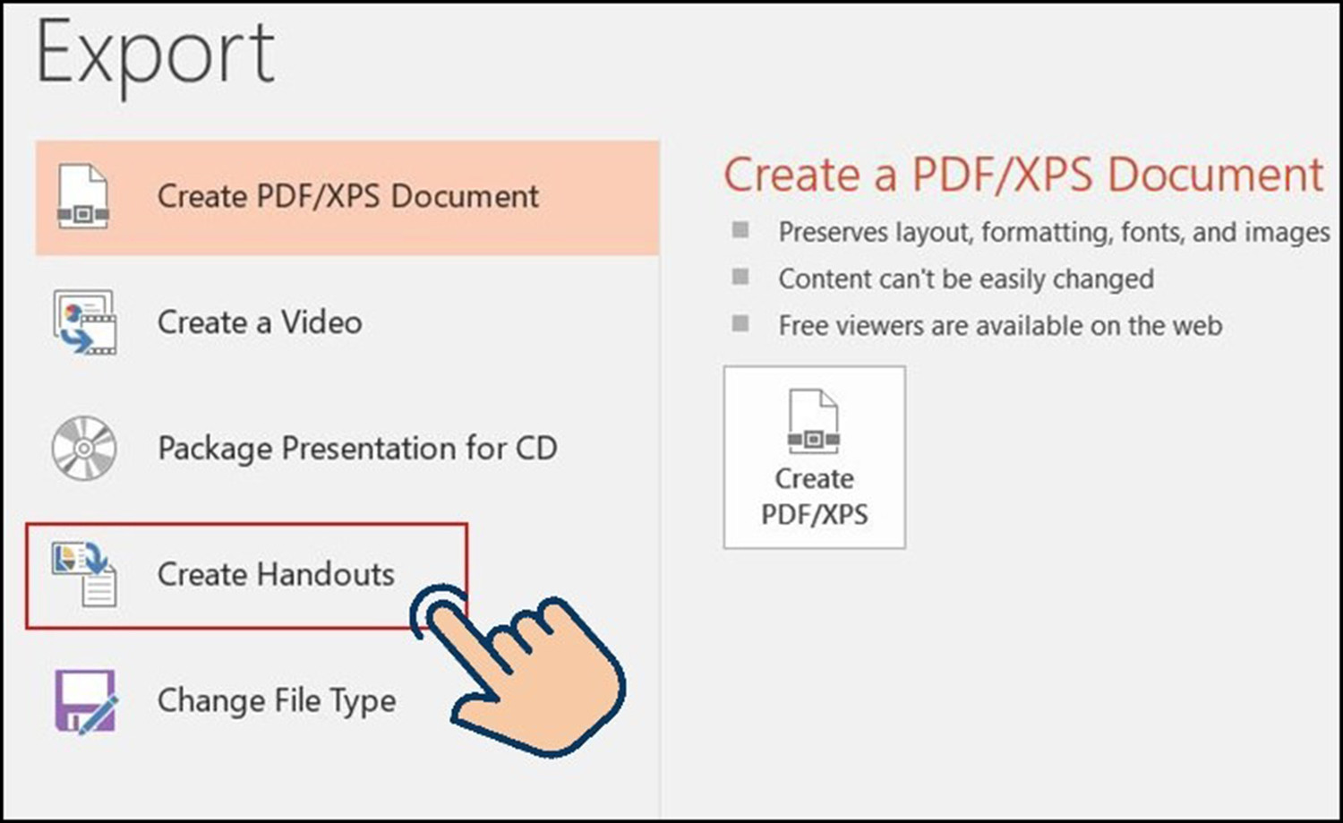 chuyen-tu-powerpoint-sang-word-chon-create-handouts