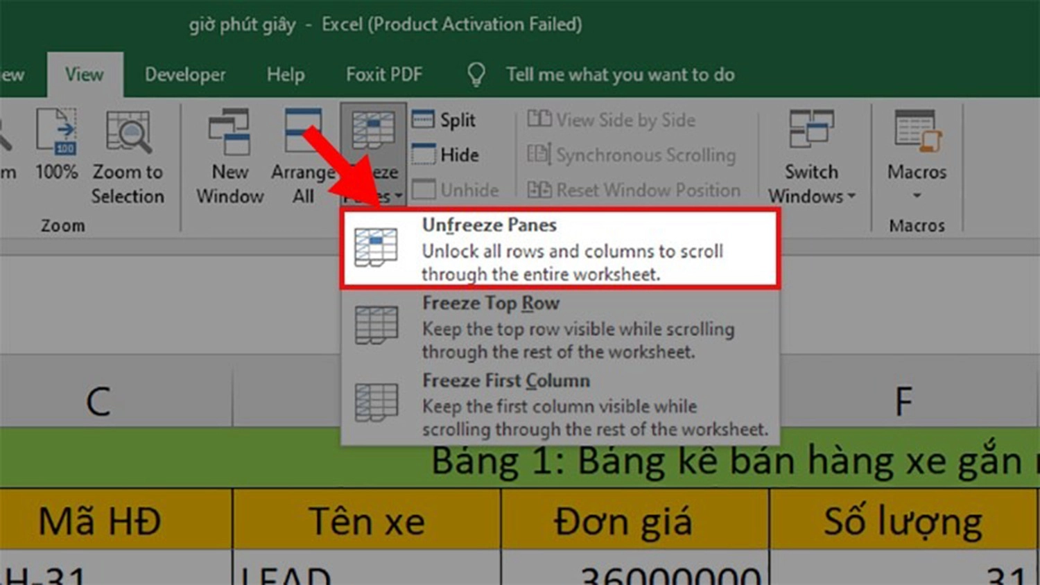 co-dinh-hang-trong-excel-chon-muc-unfreeze-panes