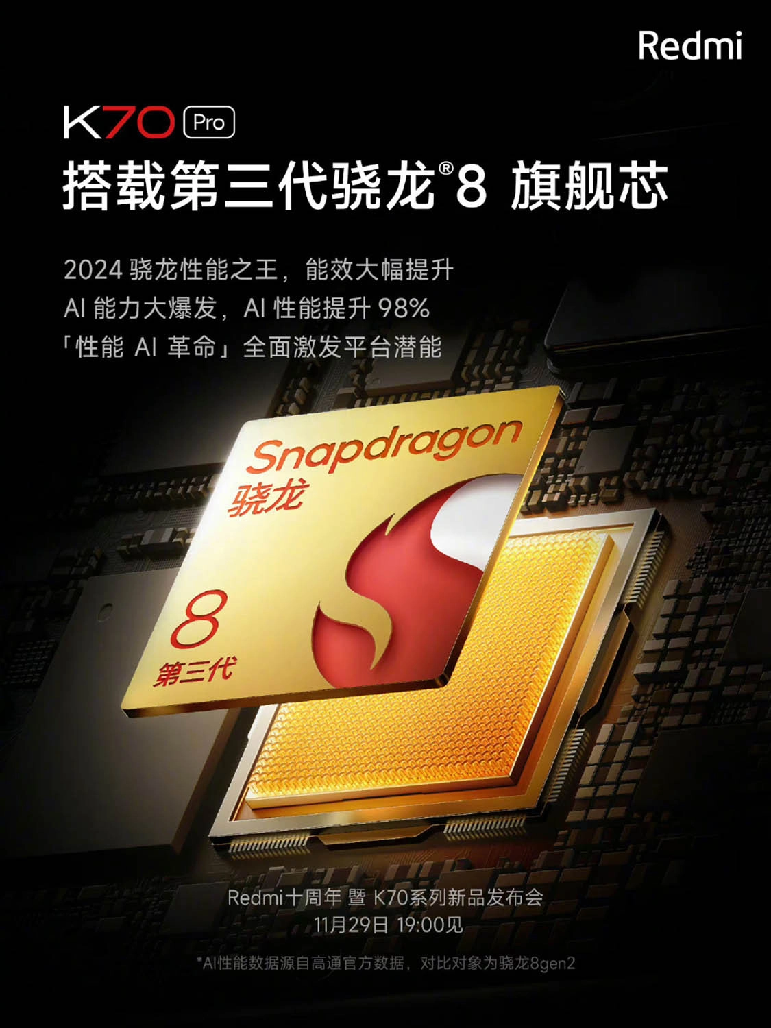 Redmi K70 Pro được trang bị con chip Snapradgon 8 Gen 3