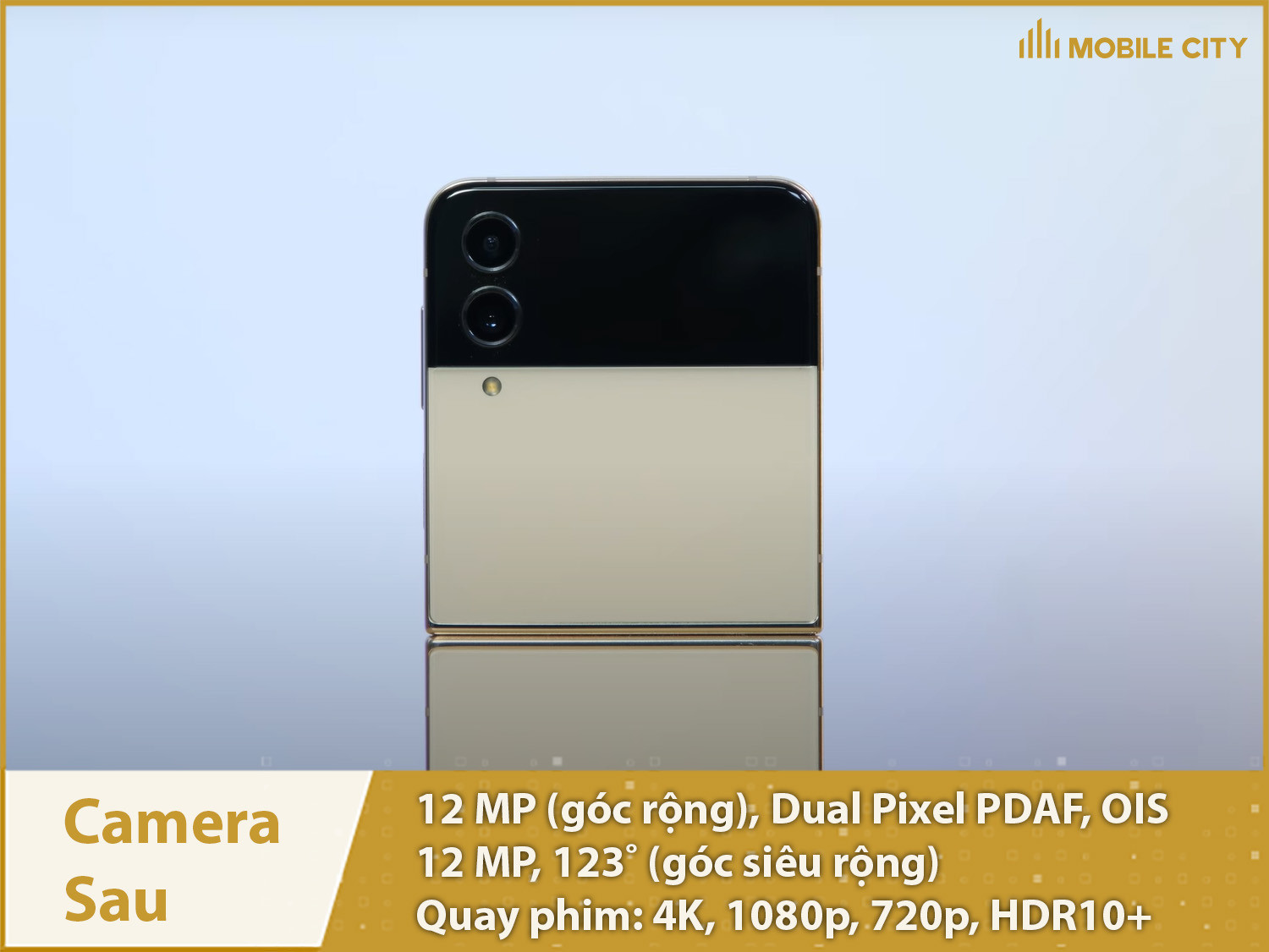 Camera sau: 12MP (chính) + 12MP (góc siêu rộng); hỗ trợ quay phim 4K