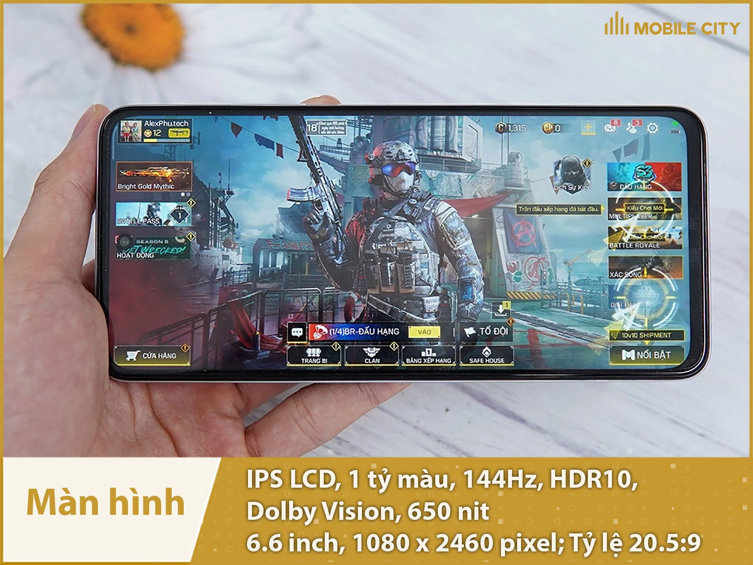 Xiaomi Redmi Note 12T Pro  có màn hình IPS LCD 144Hz