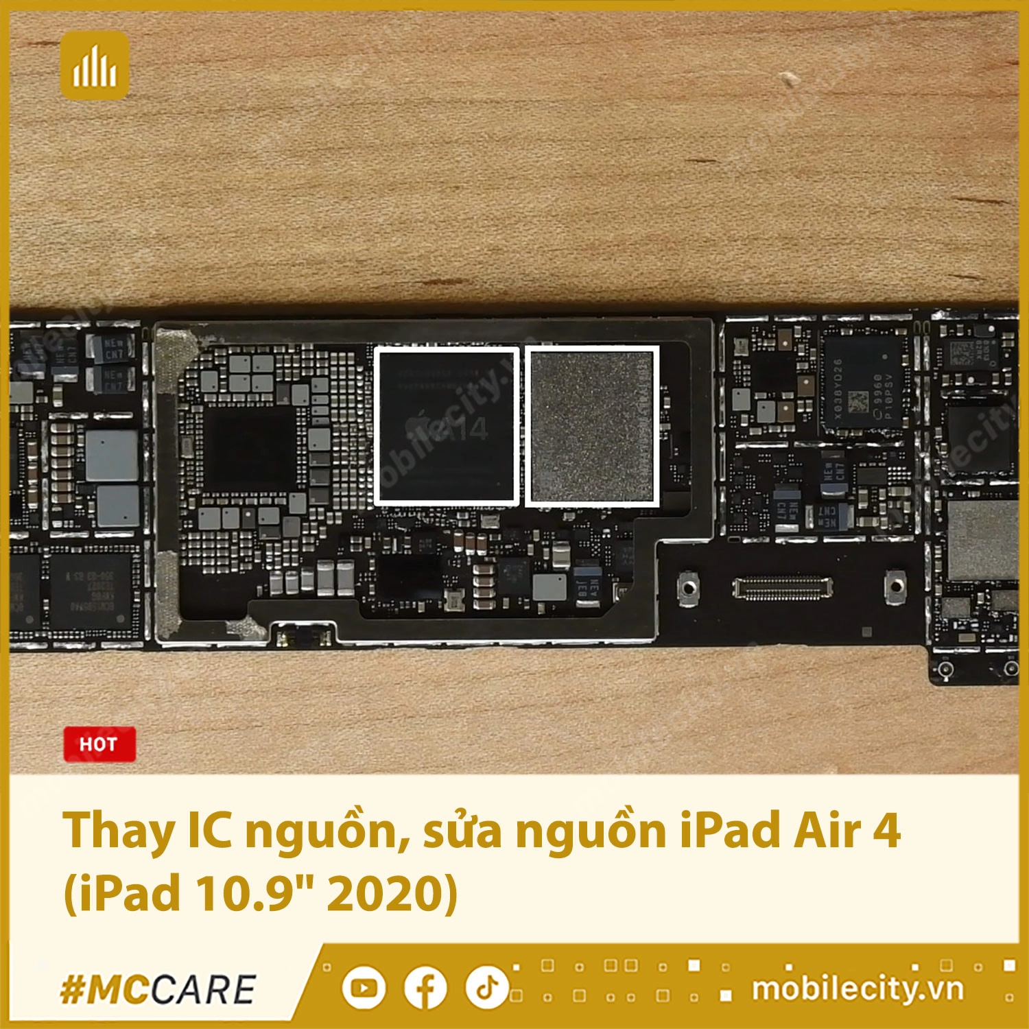 Bảng giá thay IC nguồn, sửa nguồn iPad Air 4 Chính hãng