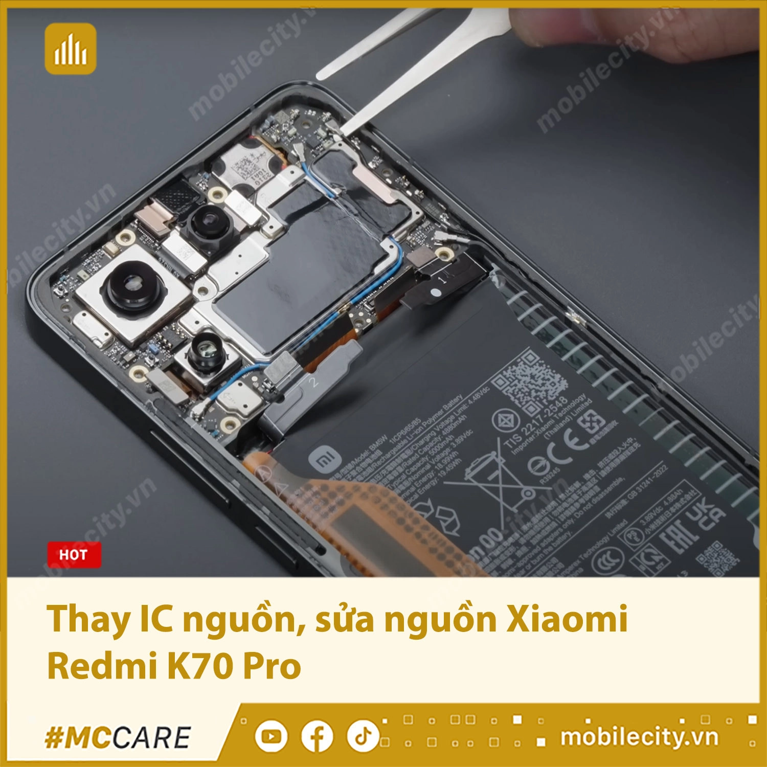 Thay IC nguồn, sửa nguồn Xiaomi Redmi K70 Pro