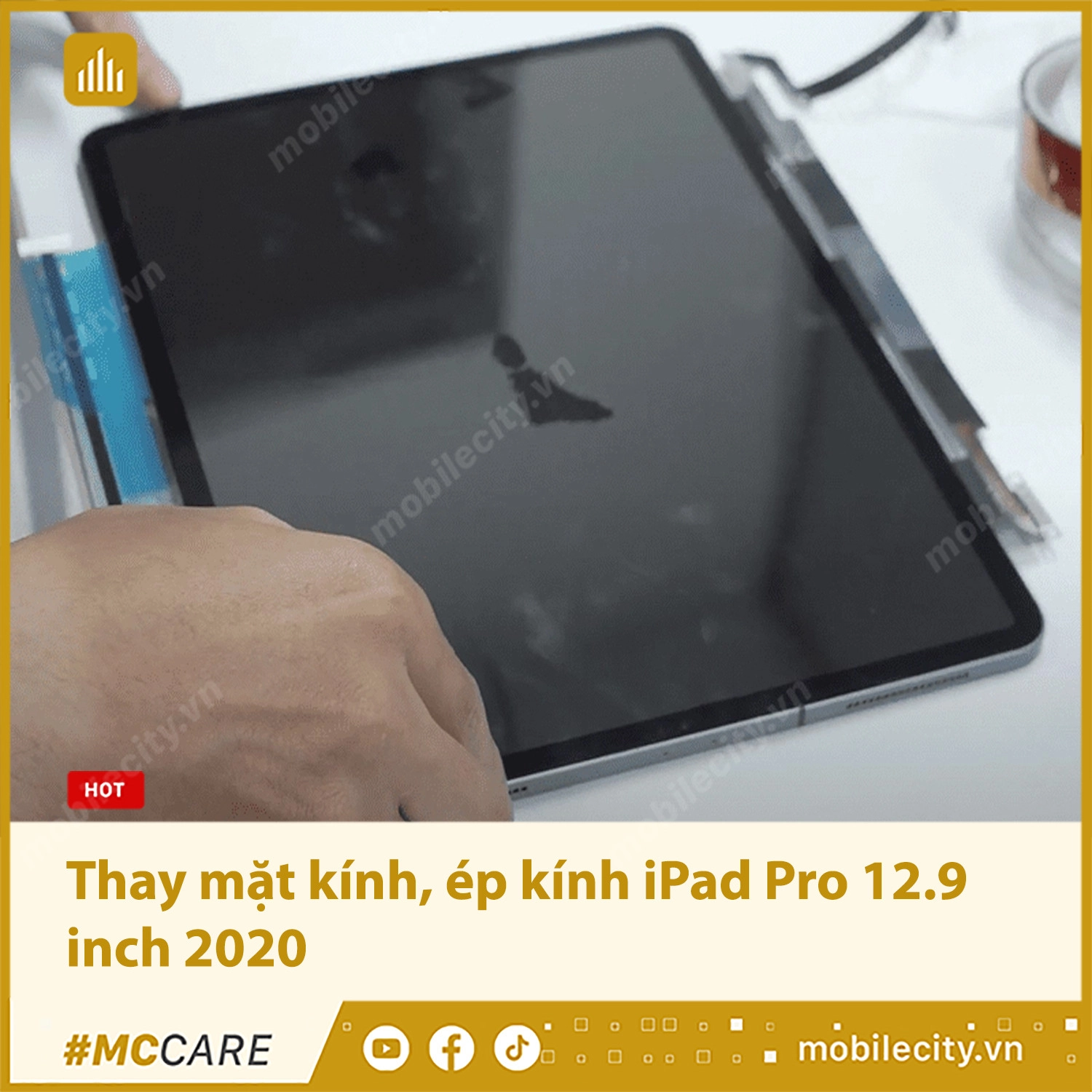 Thay mặt kính, ép kính iPad Pro 12.9 inch 2020