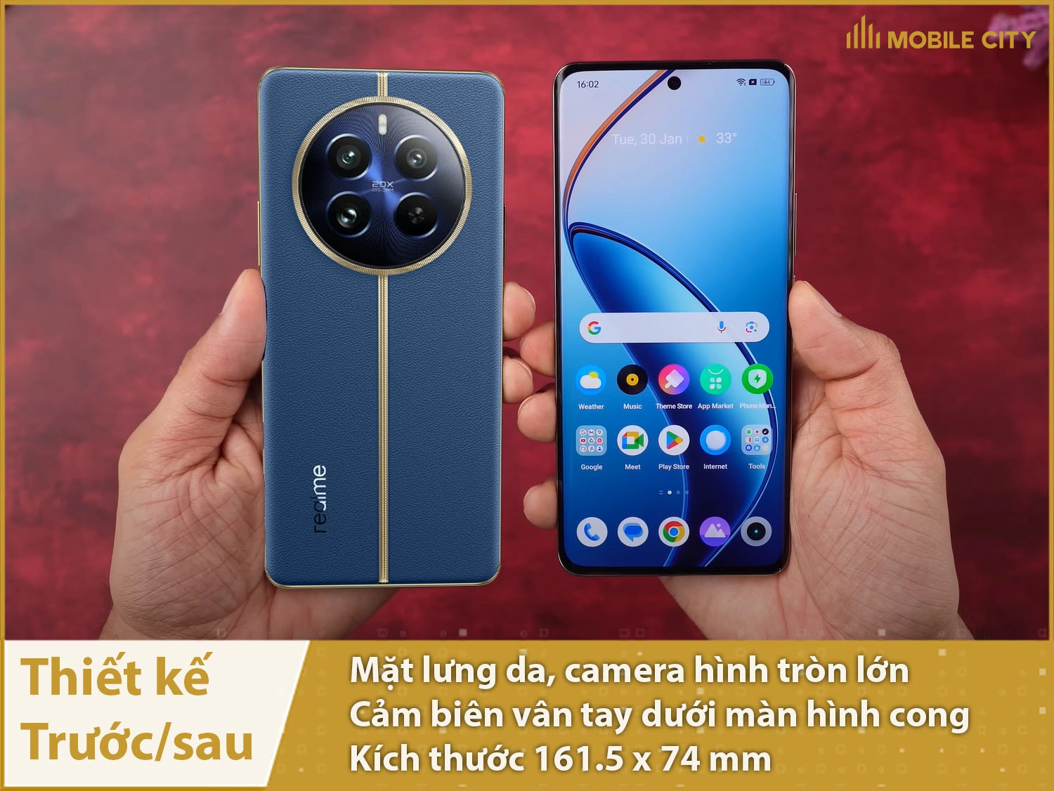 Thiết kế các mặt trước và sau của Realme 12 Pro