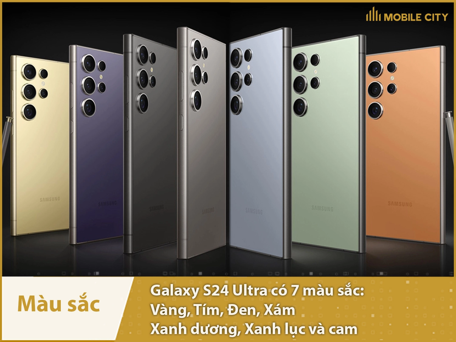 Samsung Galaxy S24 Ultra có 7 màu sắc
