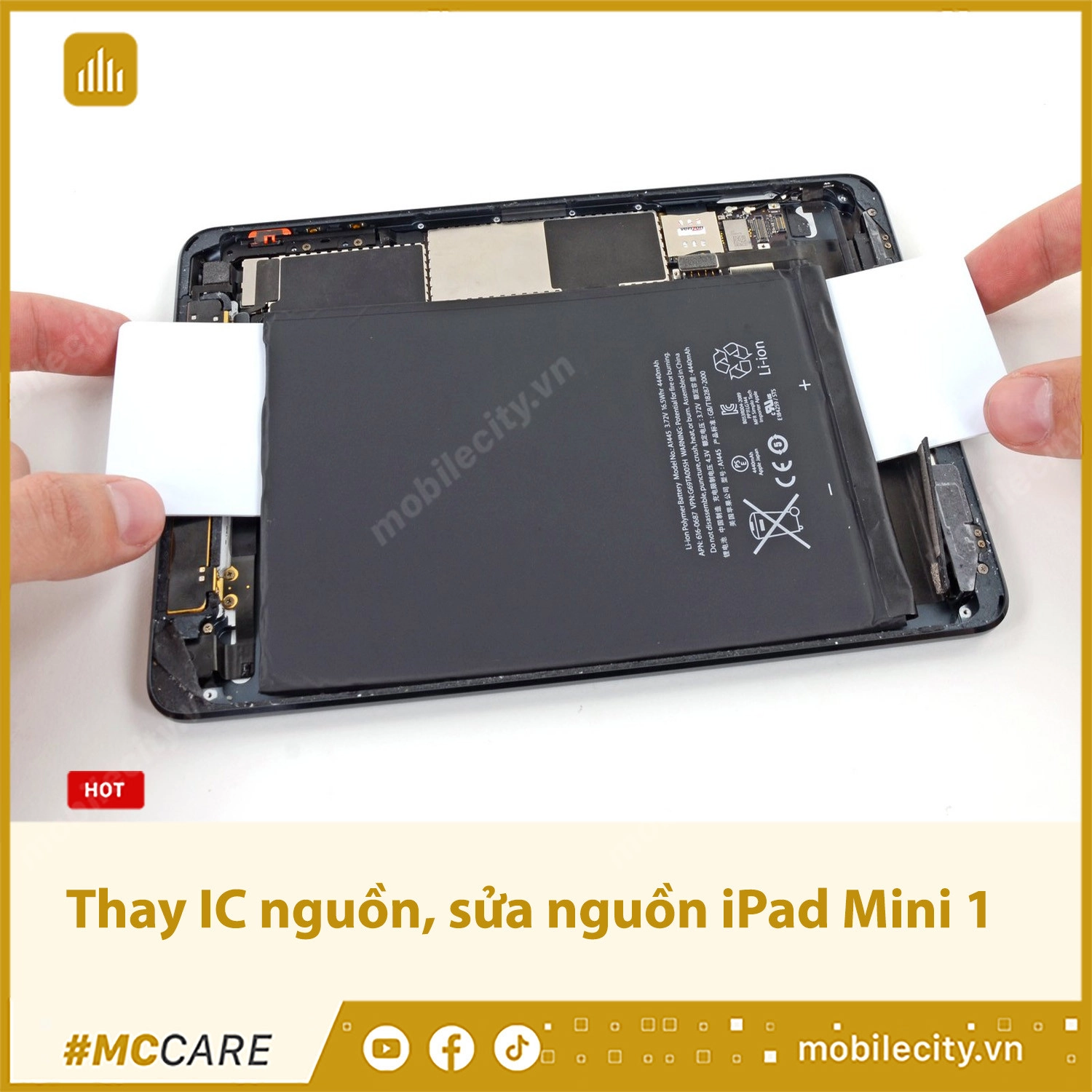 Thay IC nguồn, sửa nguồn iPad Mini 1