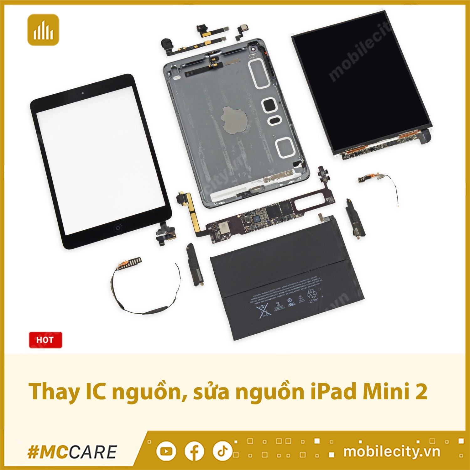 Thay IC nguồn, sửa nguồn iPad Mini 2