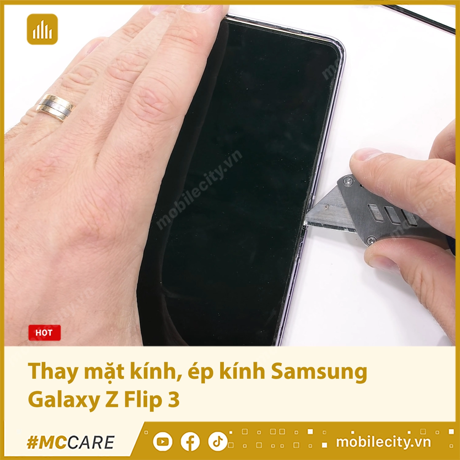 Thay mặt kính, ép kính Samsung Galaxy Z Flip 3