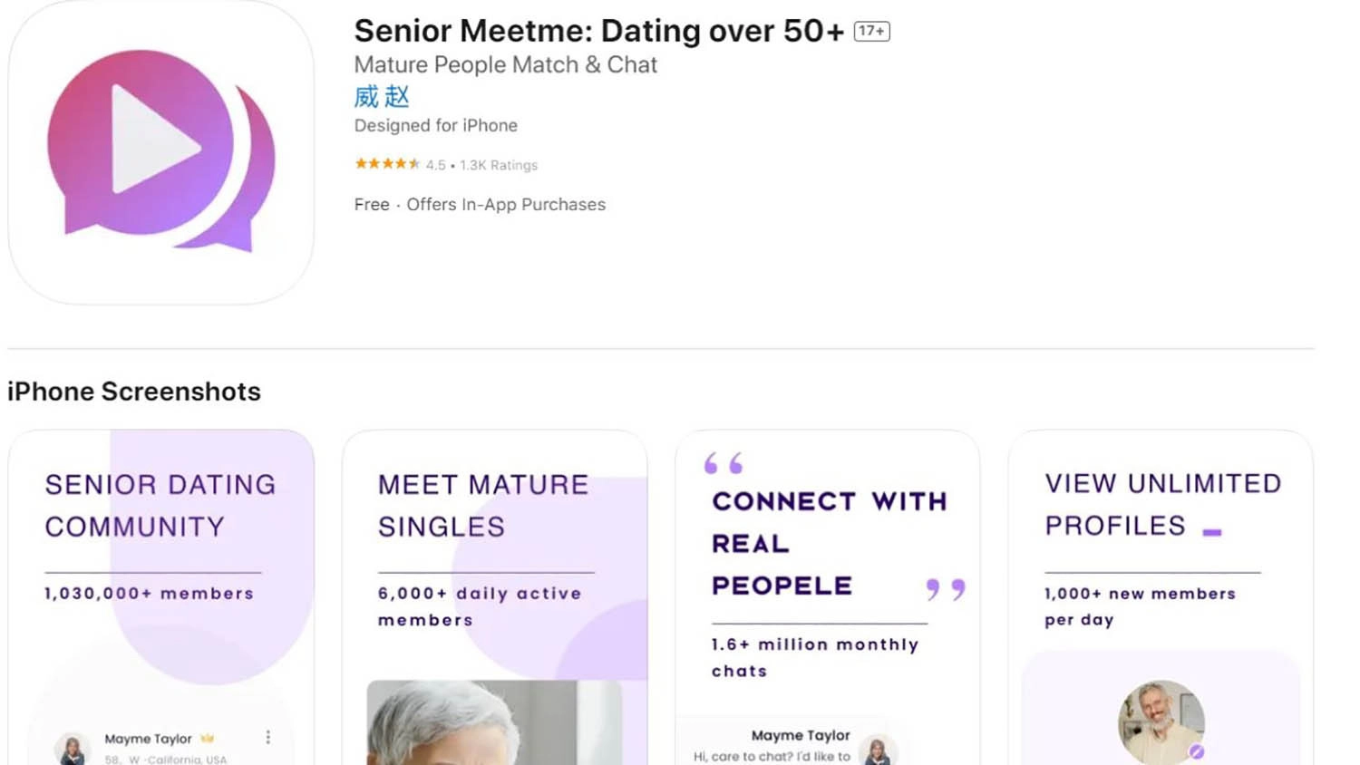 Senior Meetme: Dating over 50+