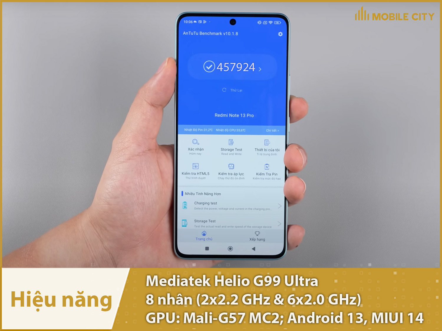 Redmi Note 13 Pro 4G có hiệu năng mạnh mẽ