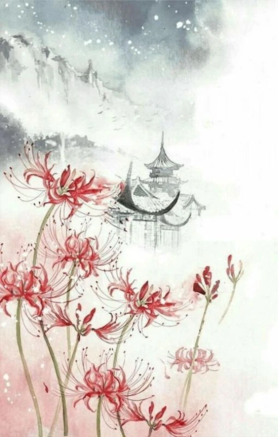  Hình ảnh nền hoa bỉ ngạn cổ trang Trung Quốc đẹp