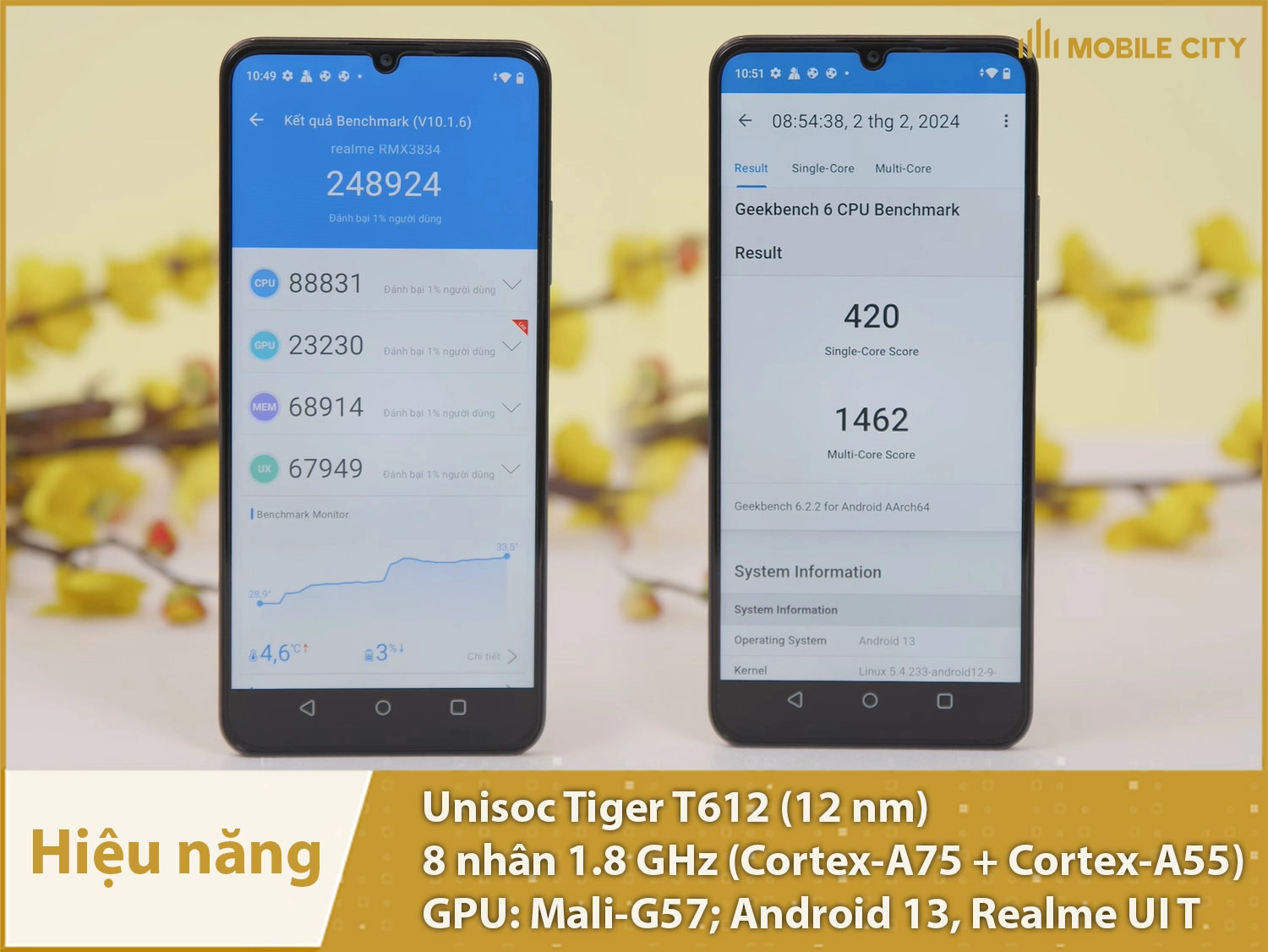 Realme Note 50 sử dụng chip Unisoc Tiger T612