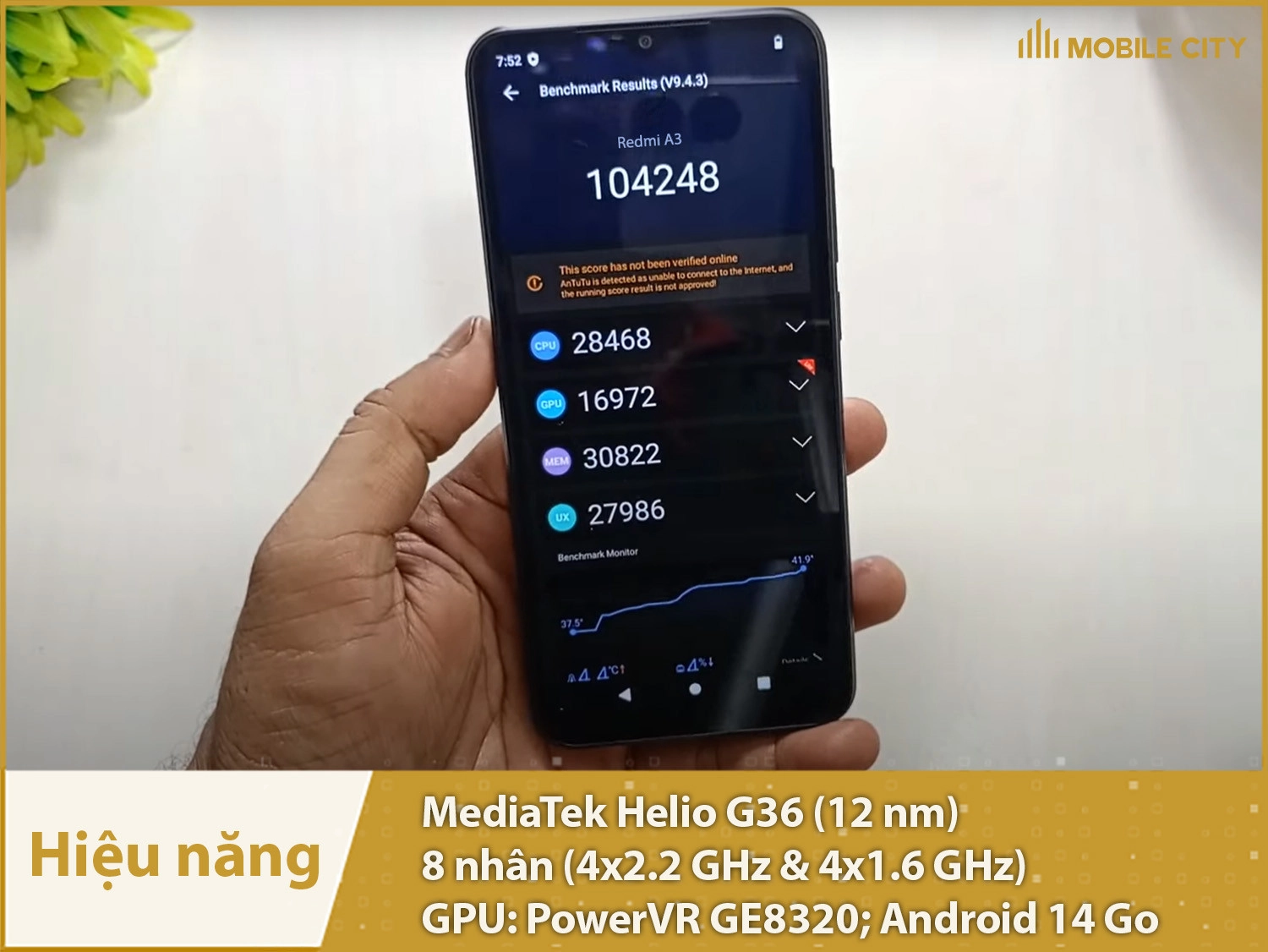 Redmi A3 chạy chip Helio G36; Android 14 Go