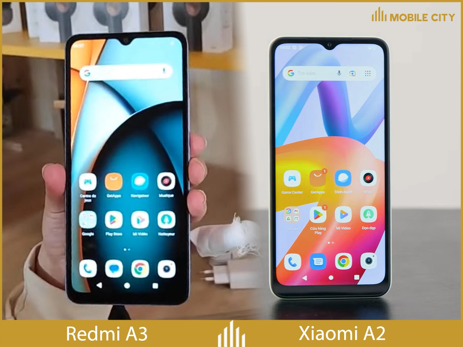 Redmi A3 có màn hình 6,71 inch, IPS LCD 90Hz; Redmi A2 6,52 inch, IPS LCD